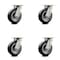Service Caster 6 Inch Kingpinless Rubber on Aluminum Wheel Swivel Top Plate Caster SCC, 4PK SCC-KP30S620-RAR-4 - alternate 1